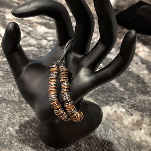 $5 add-on to any Bundle!! Or 3/$25 metal loops on leather bands bracelet - Picture 1 of 9